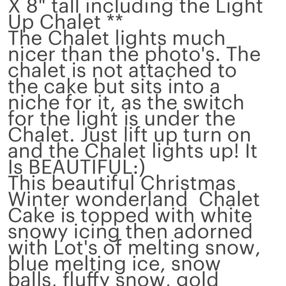 Handcrafted Christmas Chalet Light up Display Cake. Cake stand not included. - Picture 6 of 8